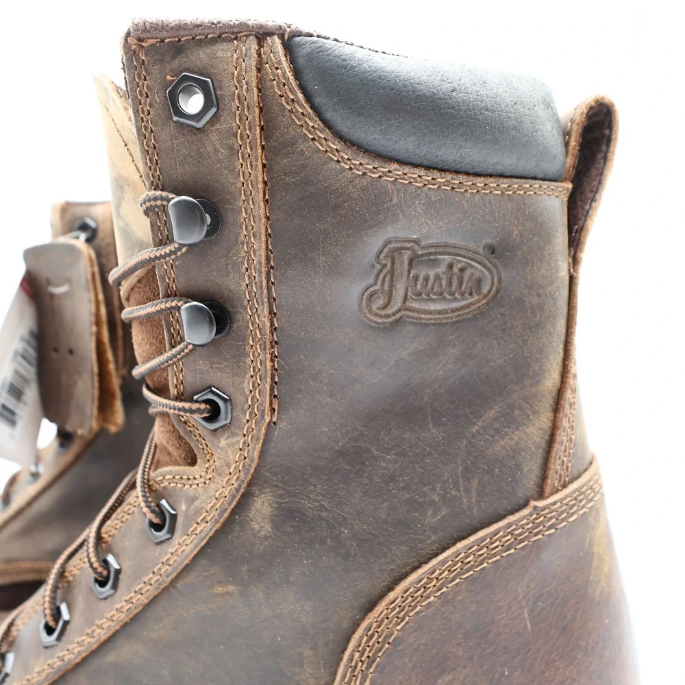 Justin Modern SE681 Work Boots Mens 12 D Brown Leather New With Tags